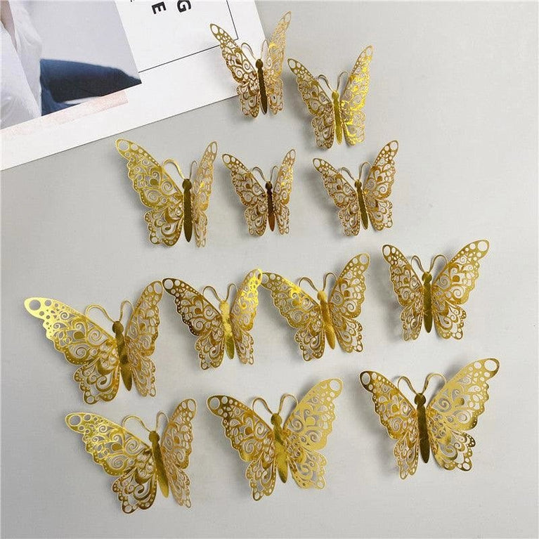 3D Butterflies Kids Bedroom Wall Decor 12-Pack