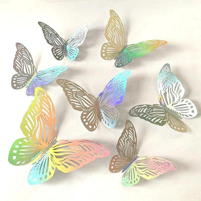 3D Butterfly Craft Wall Decor Stickers 12-Pack