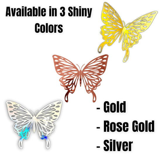 3D Craft Gold Butterflies Bedroom Wall Decor Stickers