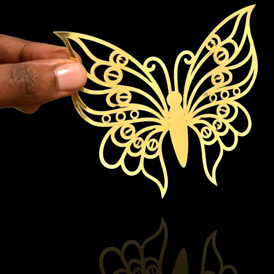 3D Gold Butterflies Kids Wall Decor 12pcs