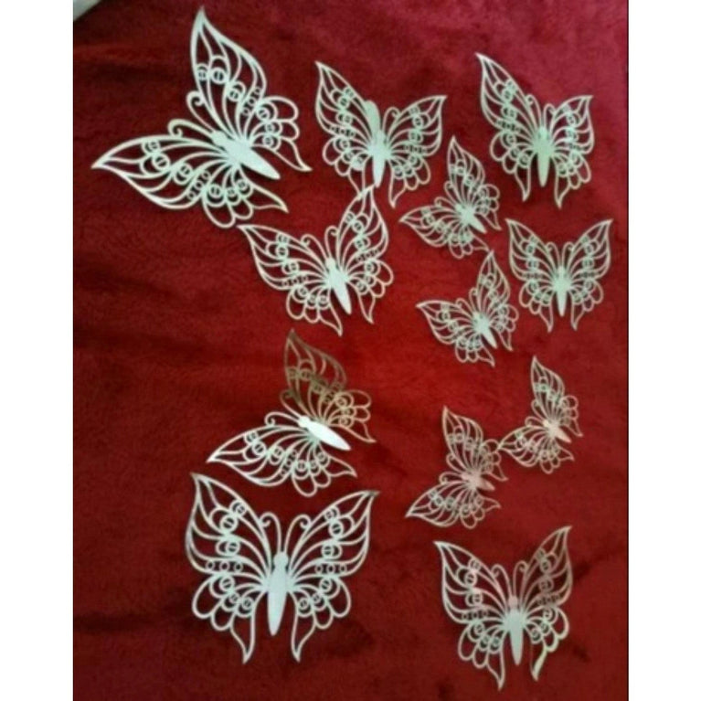 3D Gold Butterflies Kids Wall Decor 12pcs