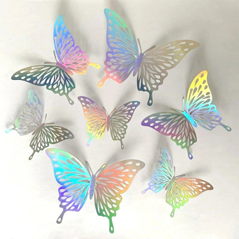 3D Gold Craft Butterflies Kids Room Wall Decor 12-Set