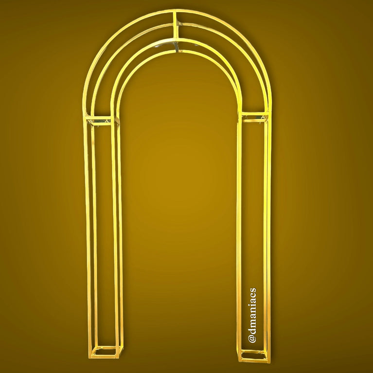 3D Gold Metal Wedding Arch Decor Backdrop