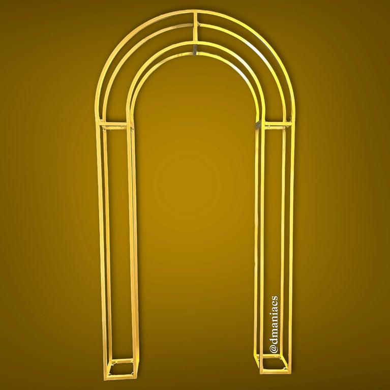 3D Gold Metal Wedding Arch Decor Backdrop