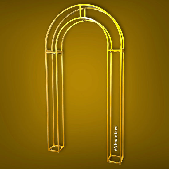 3D Gold Metal Wedding Arch Decor Backdrop