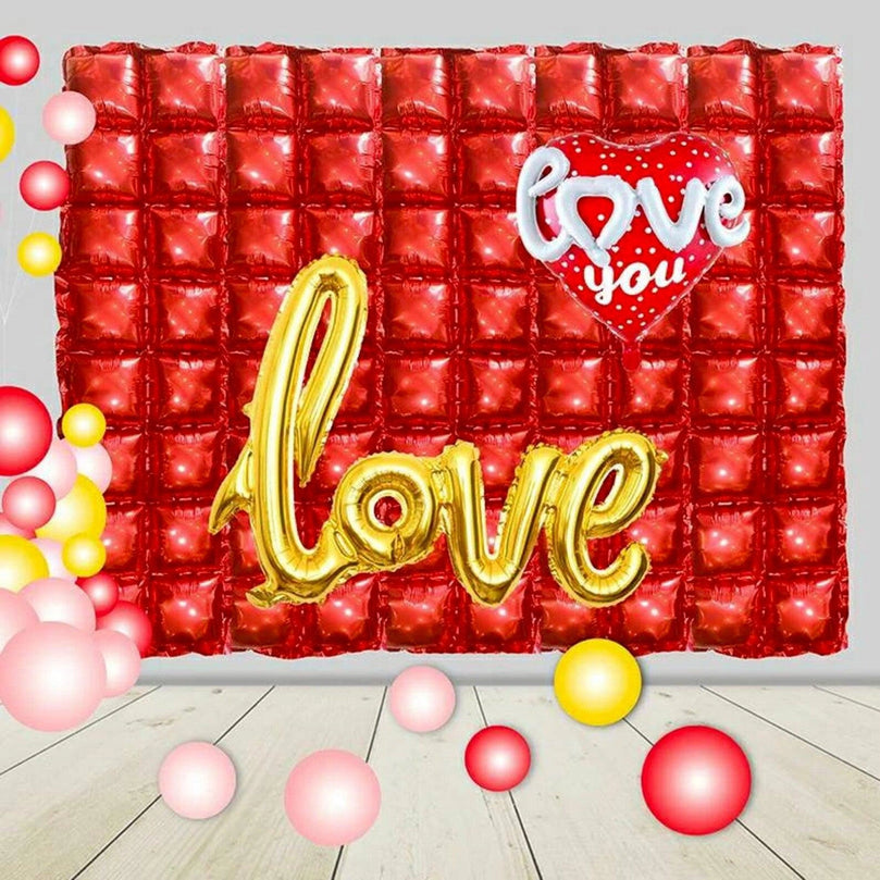 4 Rows Square Foil Balloon Wall Decoration