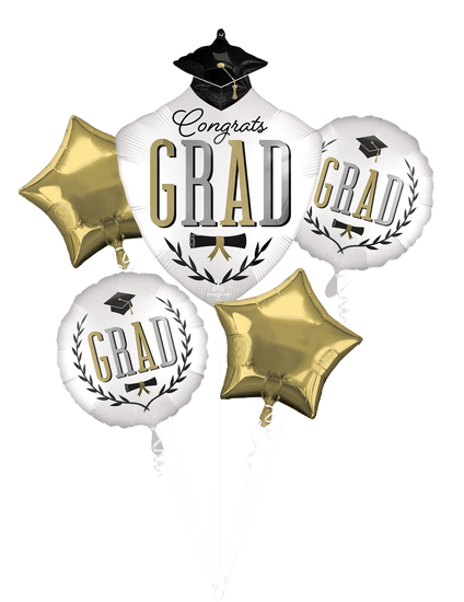 Satin Caps Off Graduation Foil Balloon Bouquet
