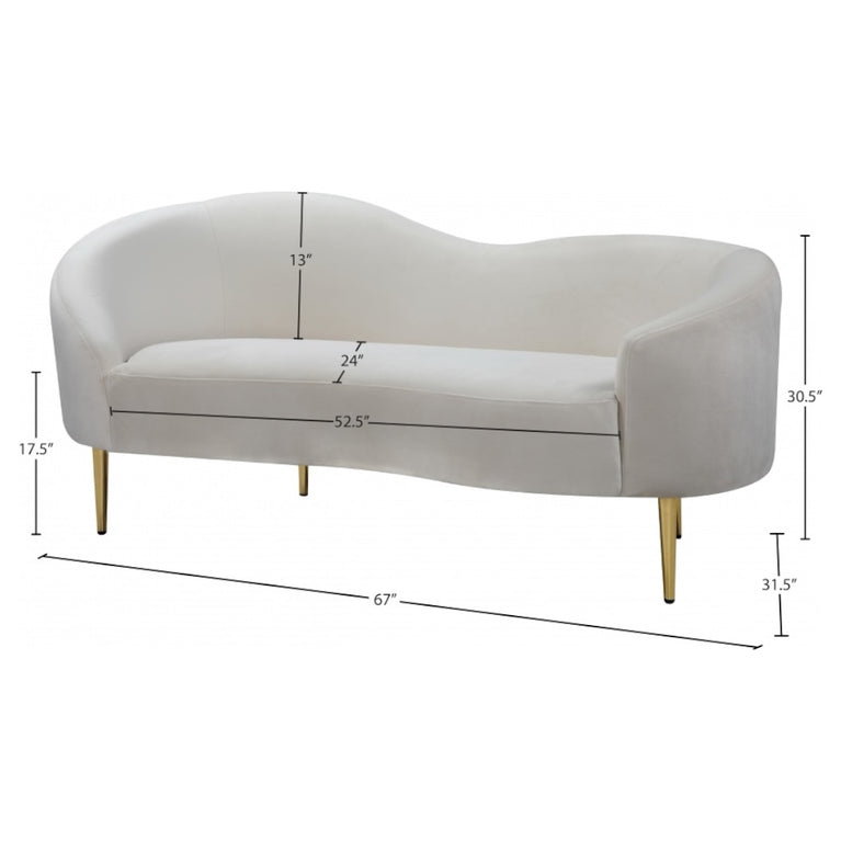 Ritz Curved Wedding Loveseat Rental | Luxury Lounge Sofa MA
