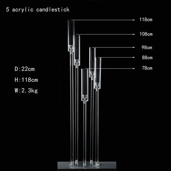 5-Arm Acrylic Candelabra Wedding Centerpiece