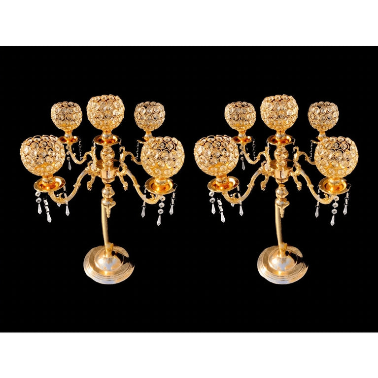 5-Arm Candelabra Wedding Centerpieces 2-Pack