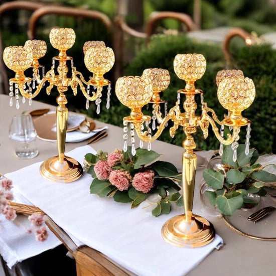 5-Arm Candelabra Wedding Centerpieces 2-Pack