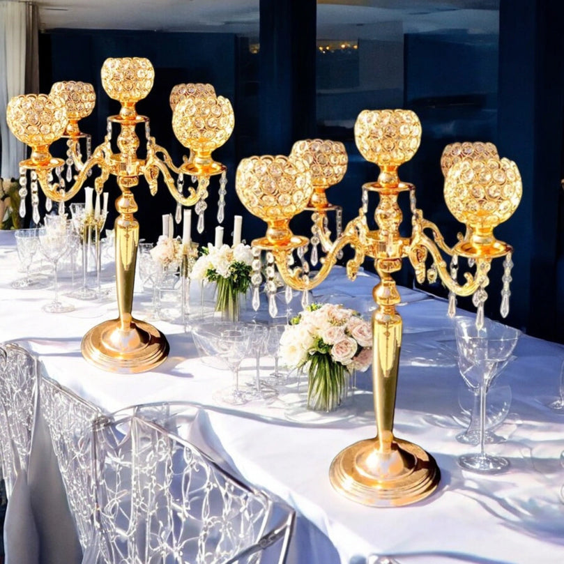 5-Arm Candelabra Wedding Centerpieces 2-Pack