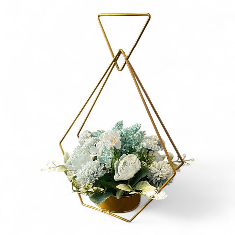 Gold Diamond Flower Rack Dining Table Centerpieces 2-Pack