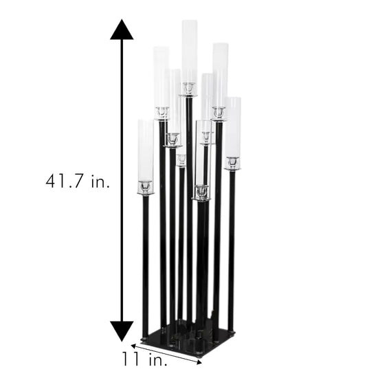 9-Arm Black Candle Holder for Rent