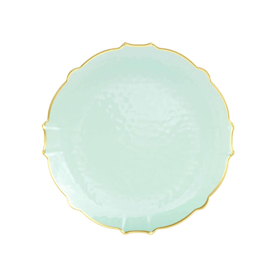 7.5 In. Mint/Gold Petal Plates | 120 Count