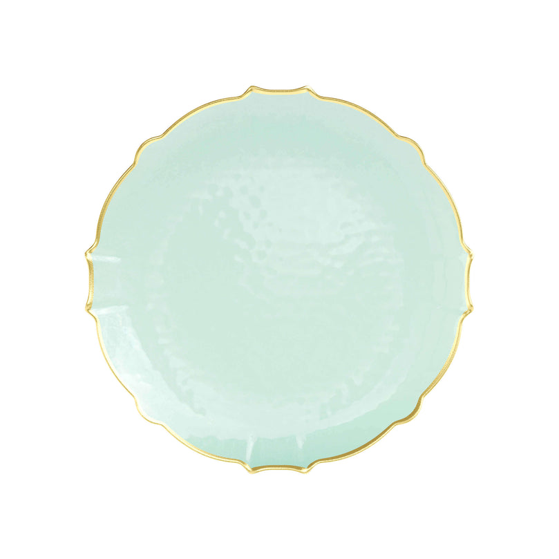 7.5 In. Mint/Gold Petal Plates | 120 Count
