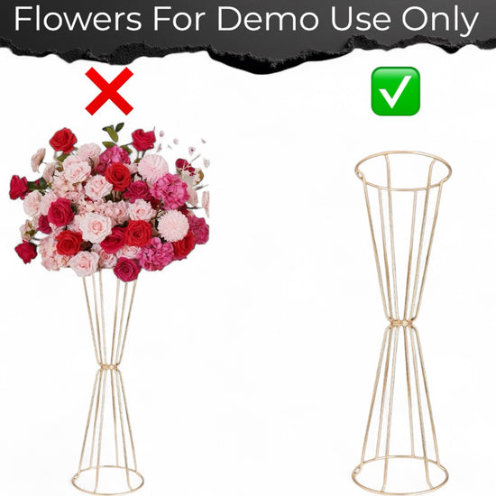 Piere Wedding Table Decor – Gold Reception Centerpiece Stand