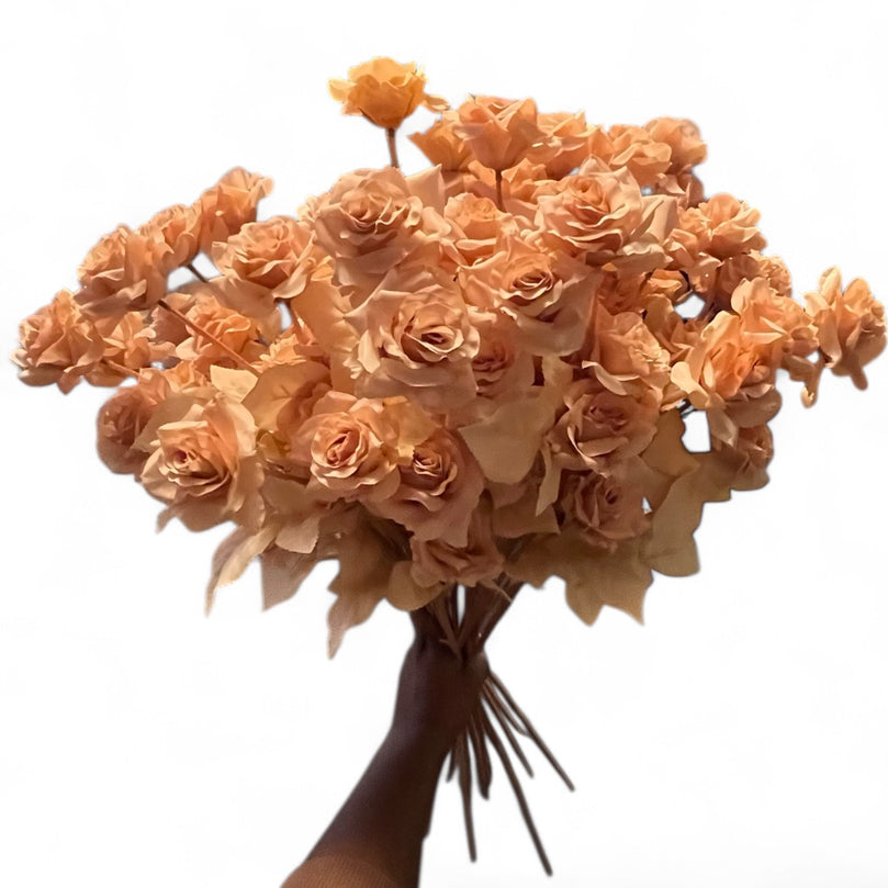 Artificial Rose Flower Bouquet Stem with 5 Heads for Decor