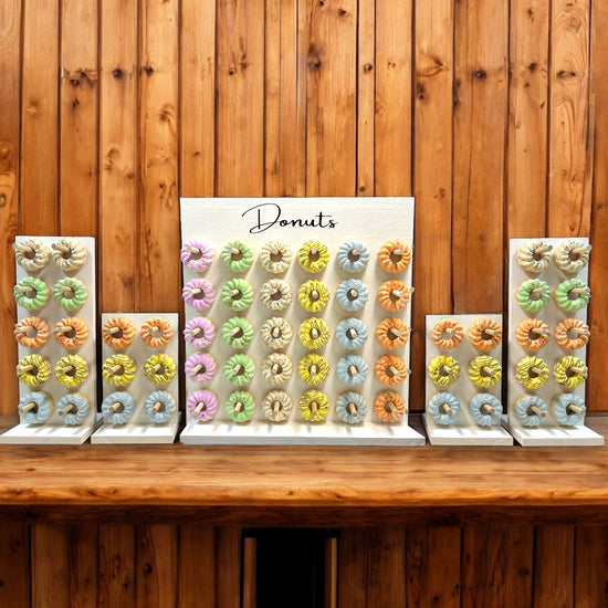 White Donut Stand Towers: Doughnut Display, Dessert Holder - Décor Maniacs