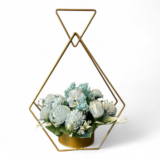 Gold Diamond Flower Rack Dining Table Centerpieces 2-Pack