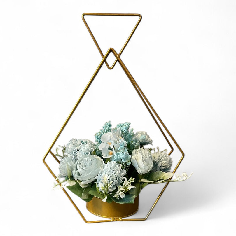 Gold Diamond Flower Rack Dining Table Centerpieces 2-Pack