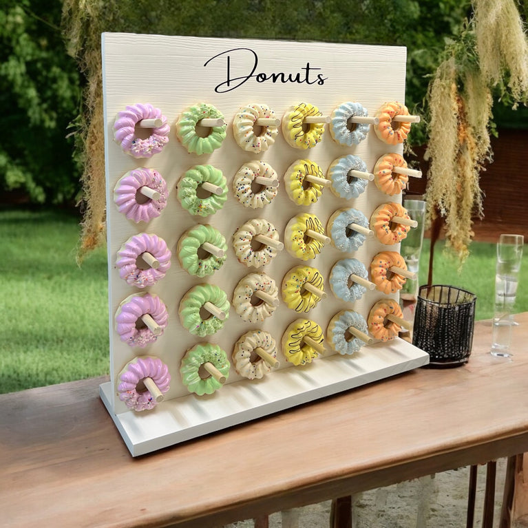 White Donut Stand Towers: Doughnut Display, Dessert Holder - Décor Maniacs