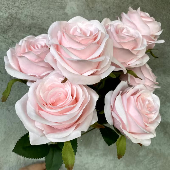 9-Head Artificial Rose Flower Bouquet for DIY Arrangements