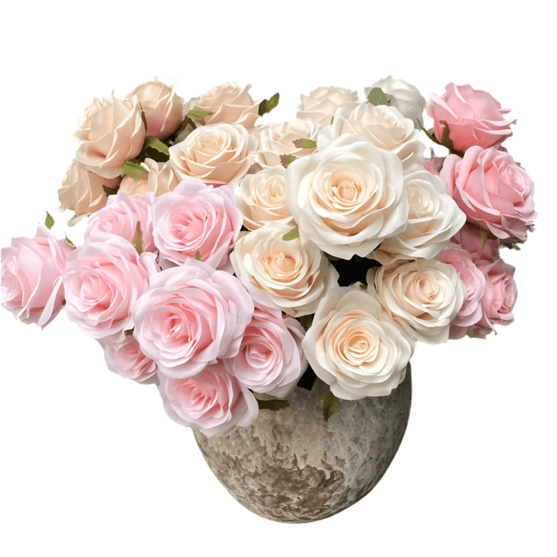 9-Head Artificial Rose Flower Bouquet for DIY Arrangements