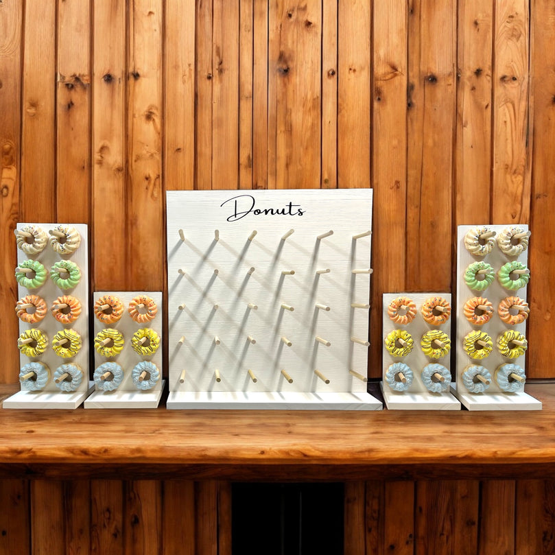 White Donut Stand Towers: Doughnut Display, Dessert Holder - Décor Maniacs