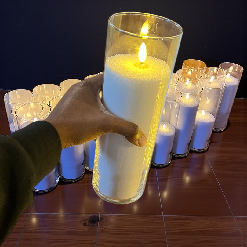 Flameless Wedding Candle Rental | Real Wax Look LED For Hire