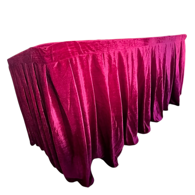 Burgundy Velvet Tablecloth for Rent | 6 Ft Table Linen in MA