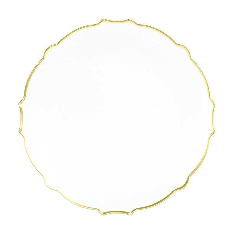 9 In. Clear/Gold Petal Plates | 120 Count