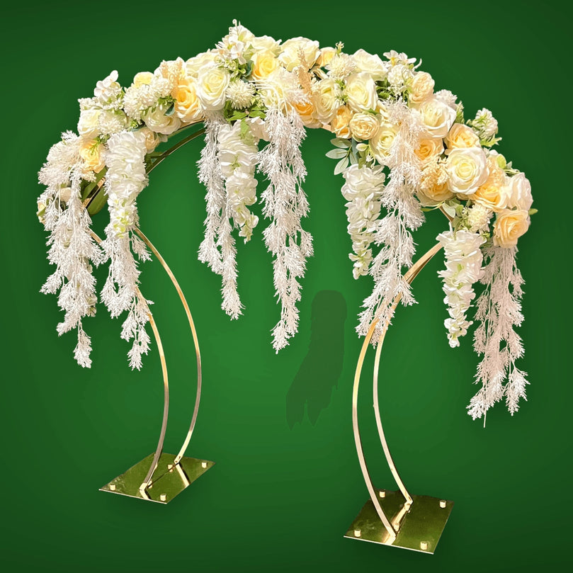 Arched Gold Wedding Table Flower Centerpiece - Décor Maniacs