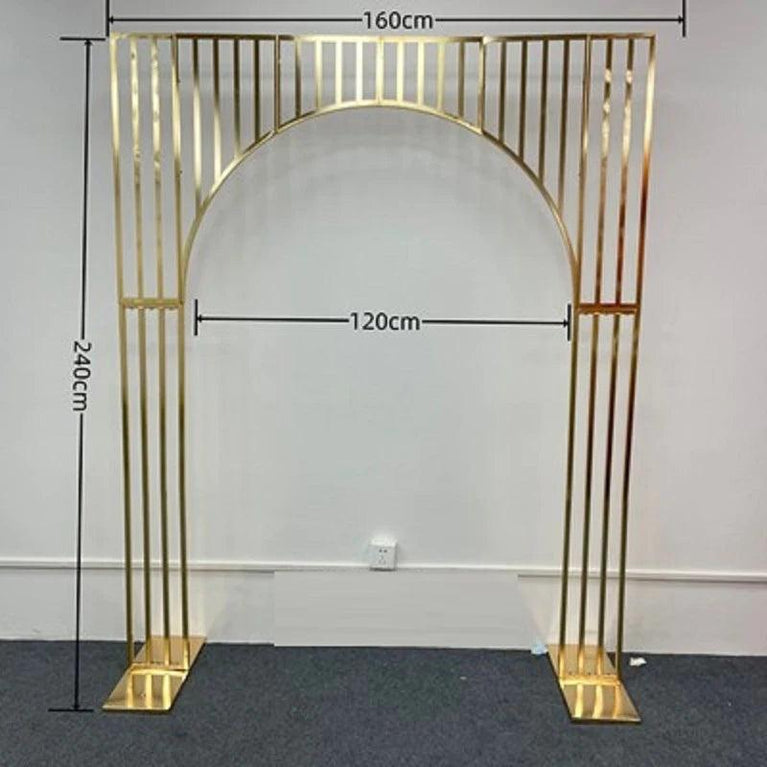 Arched Shiny Gold Tubed Wedding Backdrop Stands