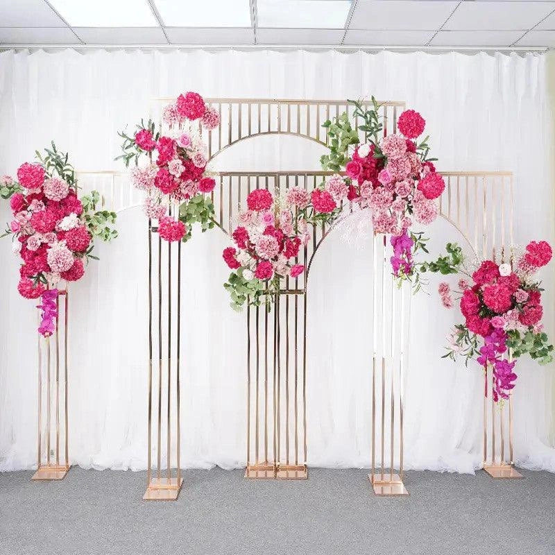 Arched Shiny Gold Tubed Wedding Backdrop Stands - Décor Maniacs