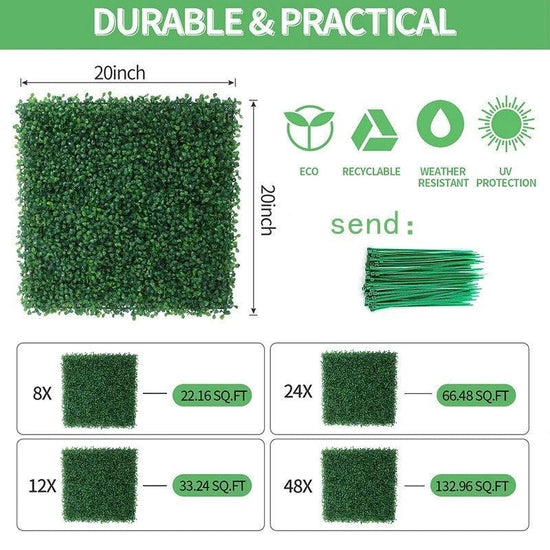 Grass Wall Backdrop | 20" Artificial Panels for Events Decor