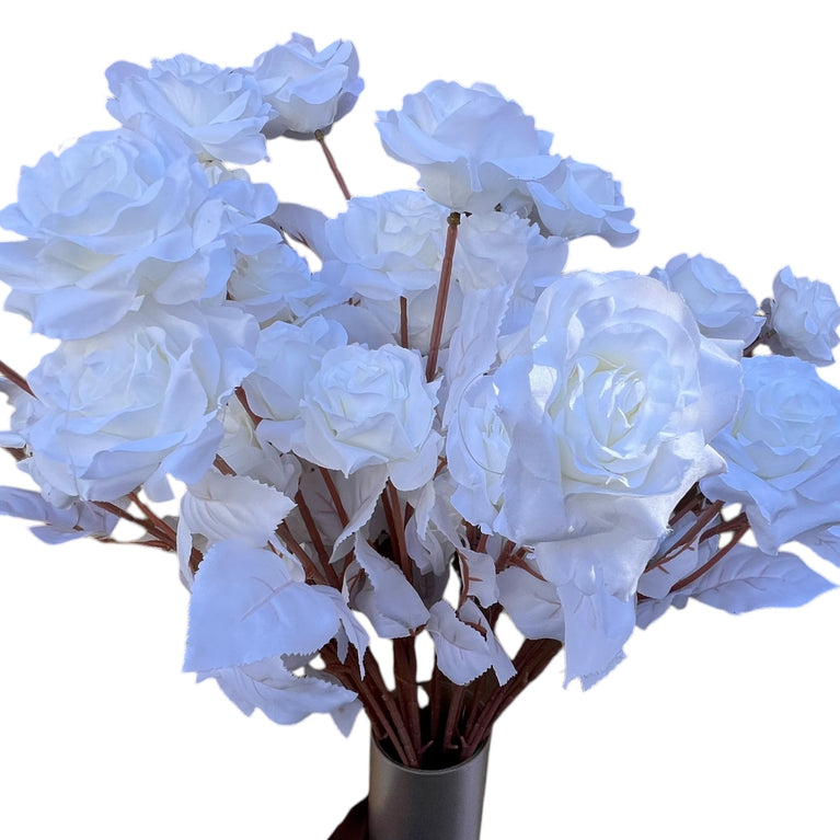 Artificial Rose Flower Bouquet Stem with 5 Heads for Decor