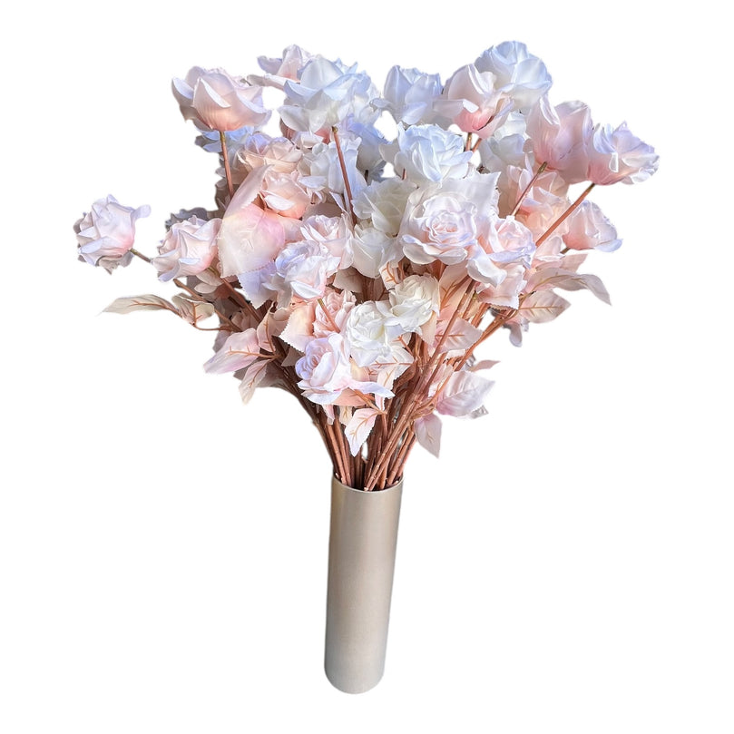 Artificial Rose Flower Bouquet Stem with 5 Heads for Decor