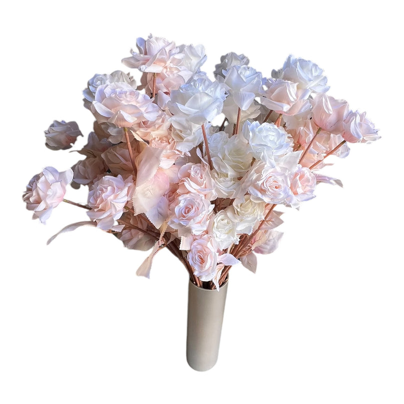 Artificial Rose Flower Bouquet Stem with 5 Heads for Decor