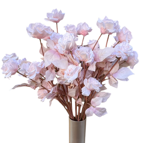 Artificial Rose Flower Bouquet Stem with 5 Heads for Decor