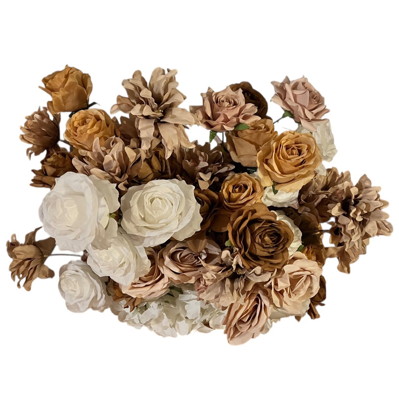 Mocha Rose Flower Arrangement For Rent | MA Wedding Decor