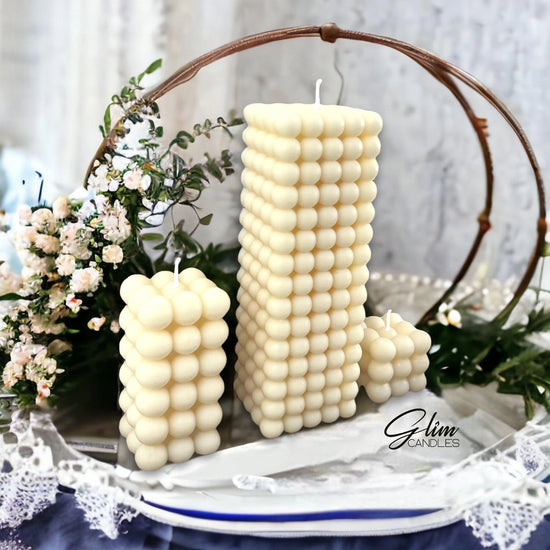 Bubble Soy Wax Scented Pillar Glim Candles - Décor Maniacs