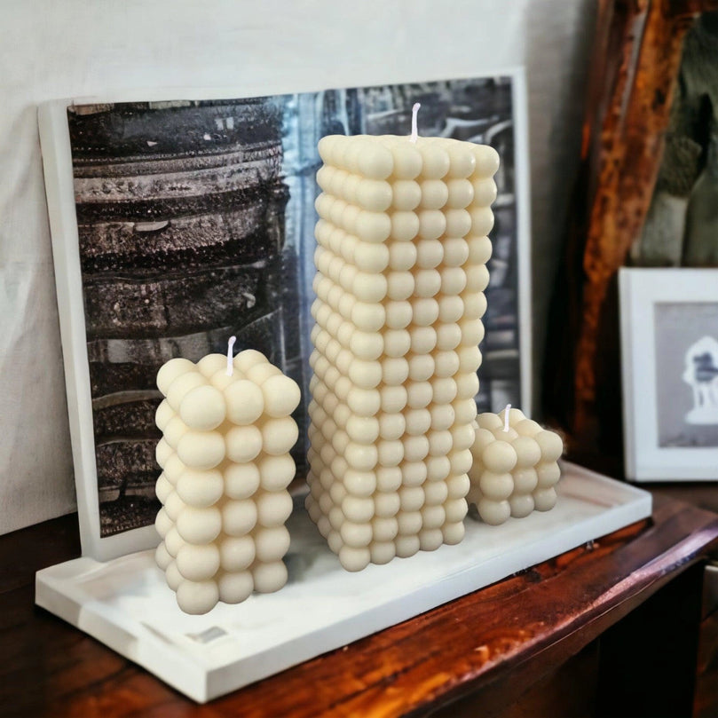 Bubble Soy Wax Scented Pillar Glim Candles - Décor Maniacs