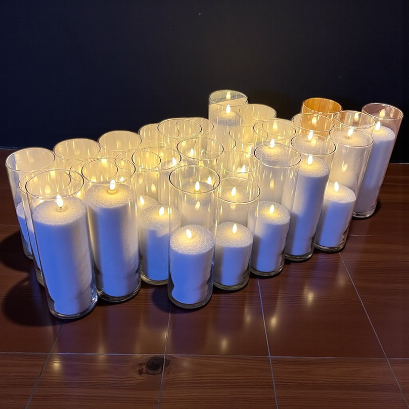 Flameless Wedding Candle Rental | Real Wax Look LED For Hire