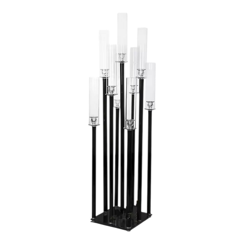 9-Arm Black Candle Holder for Rent