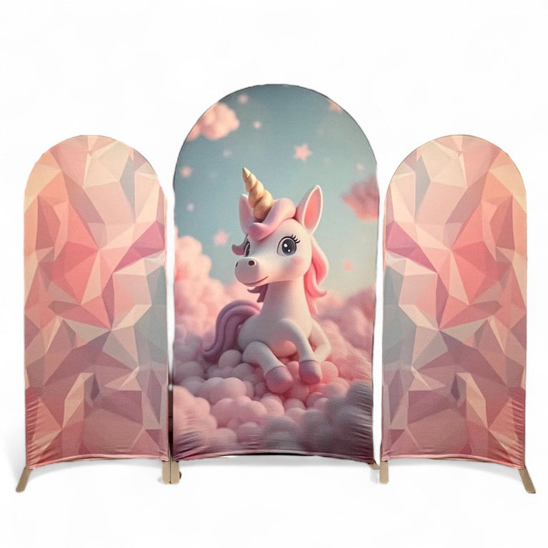 Unicorn Birthday Decorations - Arch Backdrop Fabric Covers