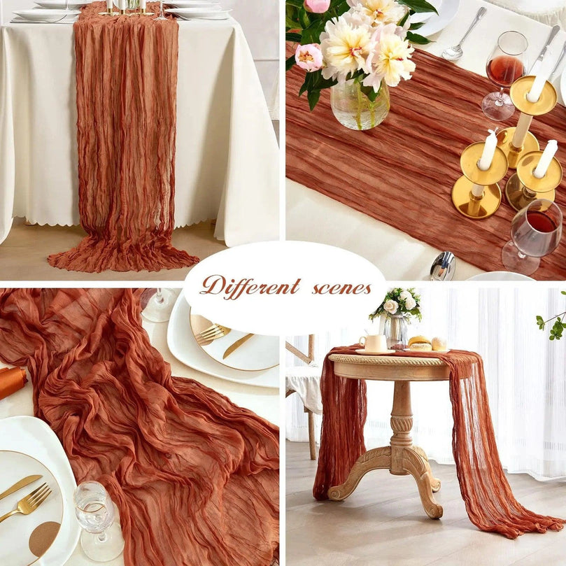 Cheesecloth Table Runner - Gauze Wedding Decor 35 x 157 Inch