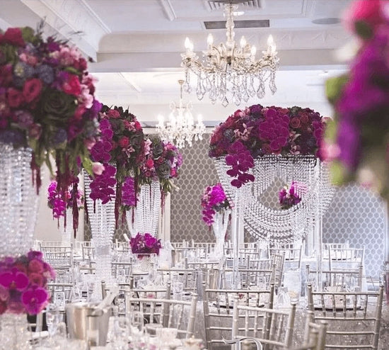 Clear Crystal Wedding Centerpiece - 31.5" Tall