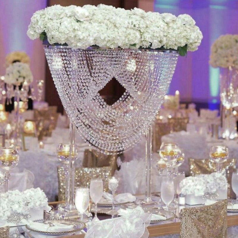 Clear Crystal Wedding Centerpiece - 31.5" Tall