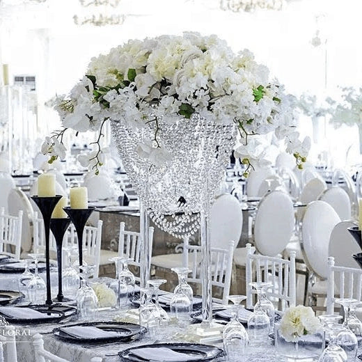 Clear Crystal Wedding Centerpiece - 31.5" Tall